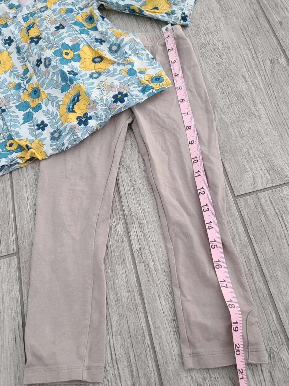 Janie and Jack Girls Fall Floral Tunic Top & Leggings Set Blue Yellow Girls 4T